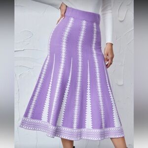 Lilac Zigzag Midi Skirt – winter